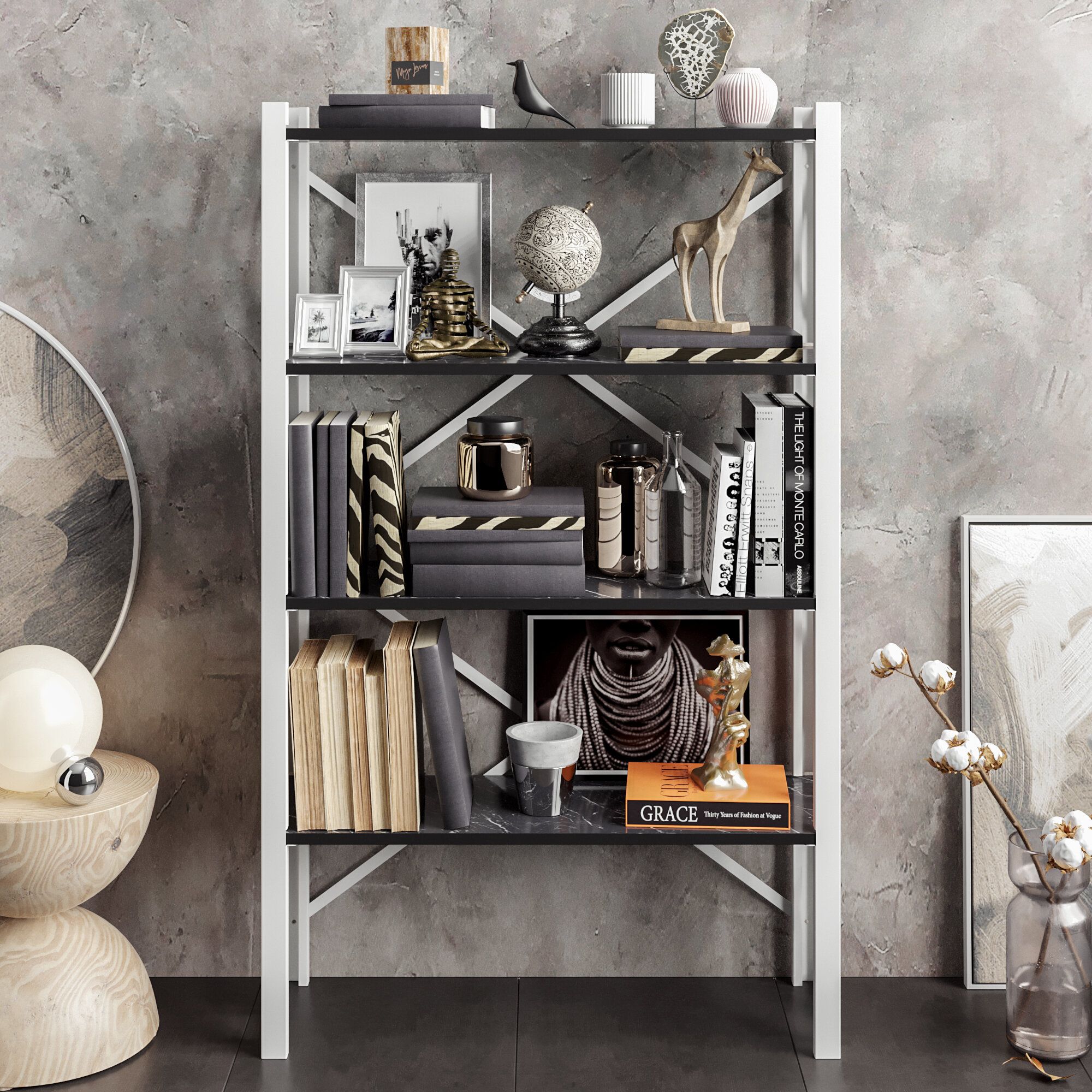 Loon Peak® Phyllis 58'' H X 35'' W Metal Standard Bookcase & Reviews |  Wayfair For Silver Metal Bookcases (View 9 of 15)