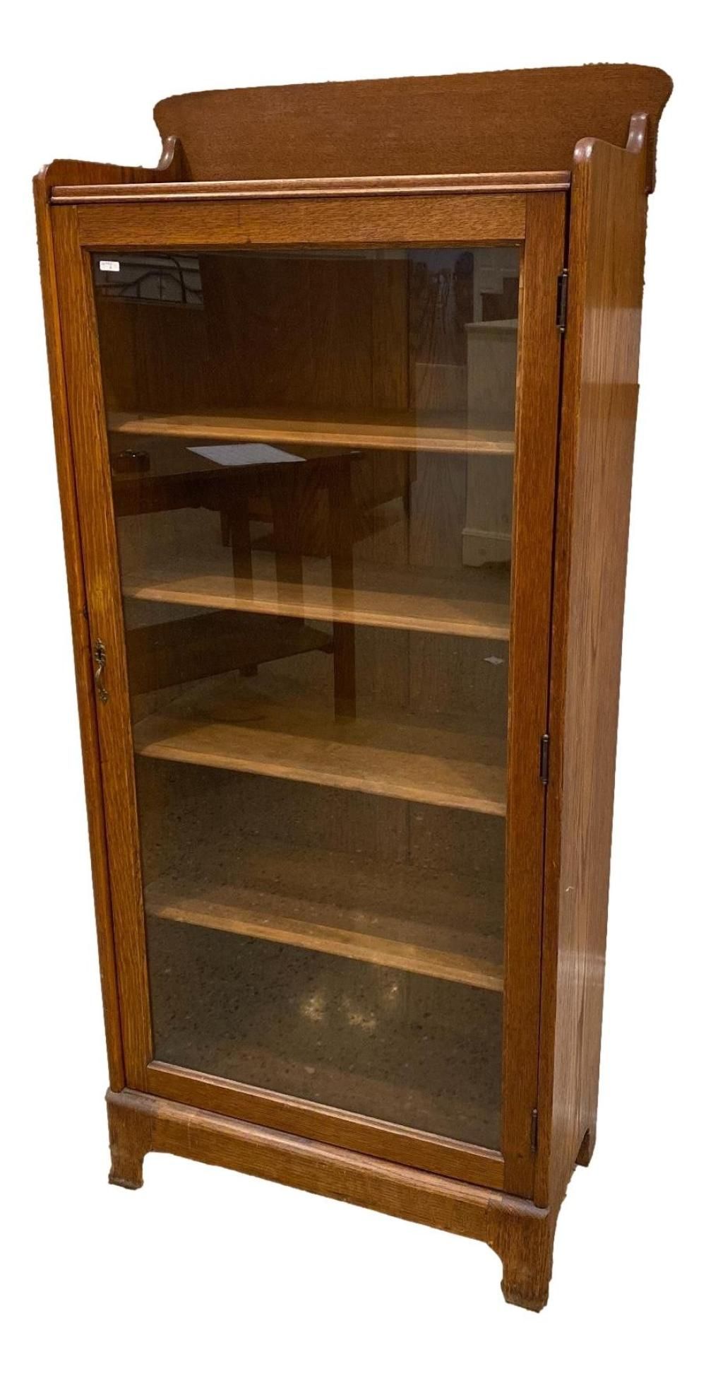 Lot – Oak Single Door Bookcase, 26” X 12” X 57” For Single Door Bookcases (View 11 of 15)