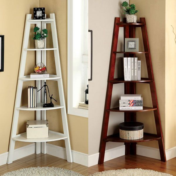 Lyss 5 Tier Corner Ladder Bookcase Shelf | Corner Decor, Room Decor, Living  Room Decor Pertaining To Corner Ladder Bookcases (Photo 11 of 15)
