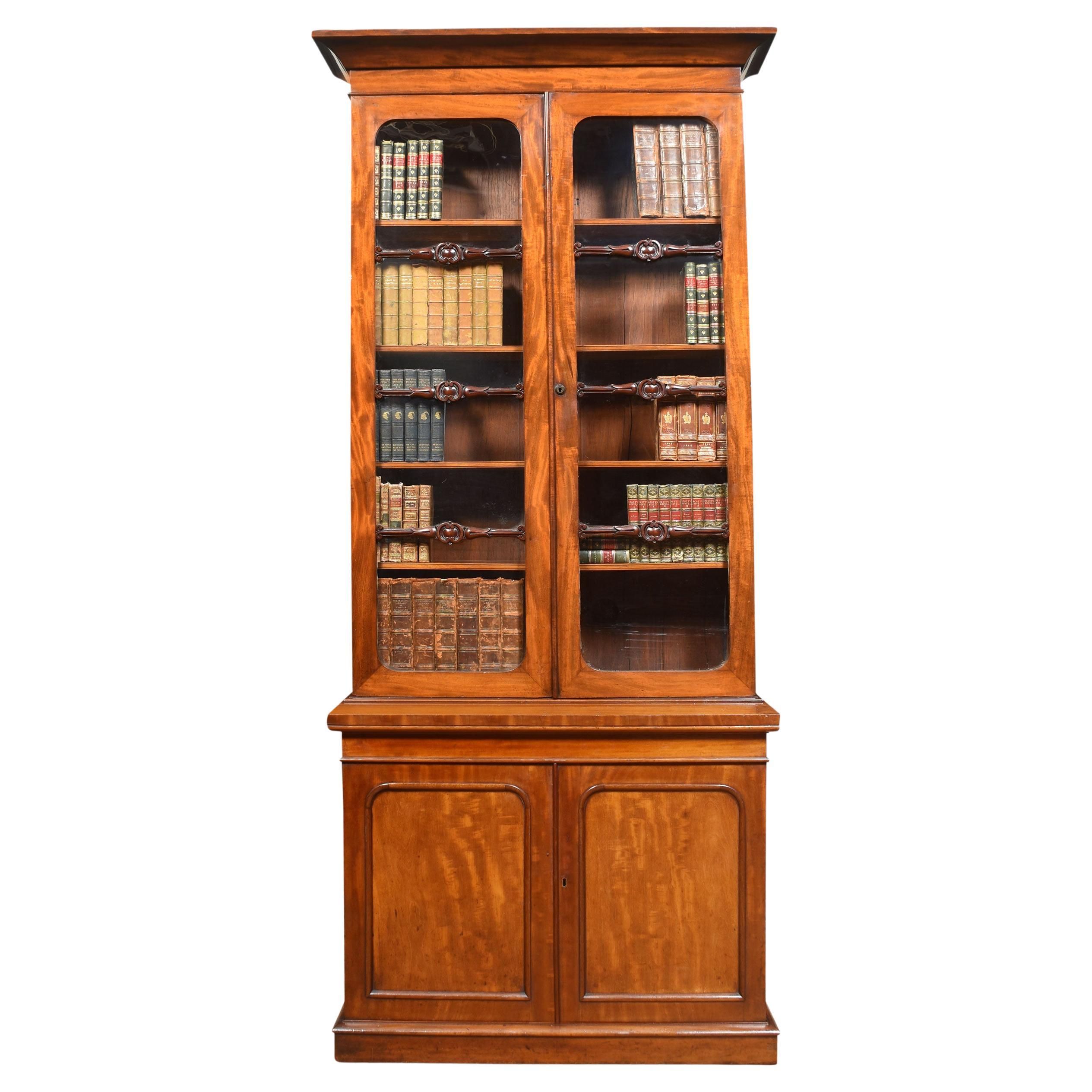 Mahogany Two Door Narrow Bookcase For Sale At 1stdibs | Narrow Bookcase  With Doors, Narrow Mahogany Bookcase, Narrow Bookcases With Doors Within Two Door Bookcases (View 13 of 15)