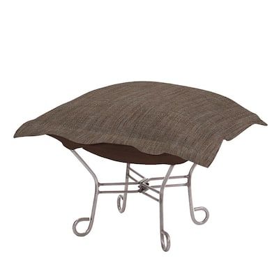 Marley Forrest Scroll Puff Ottoman With Cover, Titanium Frame, Coco Slate  510 891 – The Home Depot Throughout Ottomans With Titanium Frame (View 2 of 15)