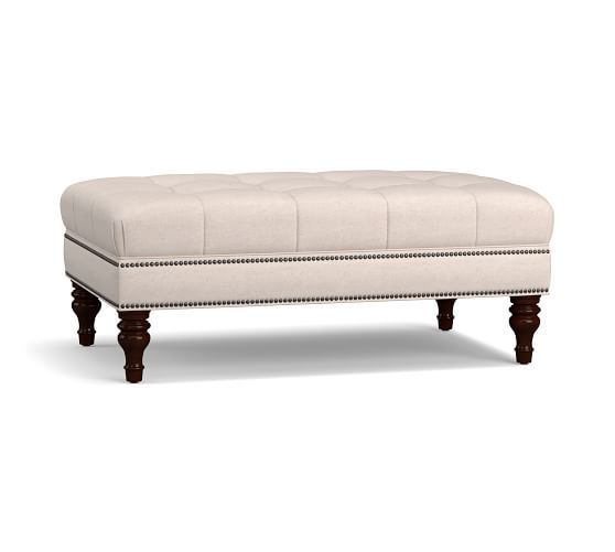 Martin Upholstered Tufted Ottoman | Pottery Barn Throughout Upholstered Ottomans (View 12 of 15)