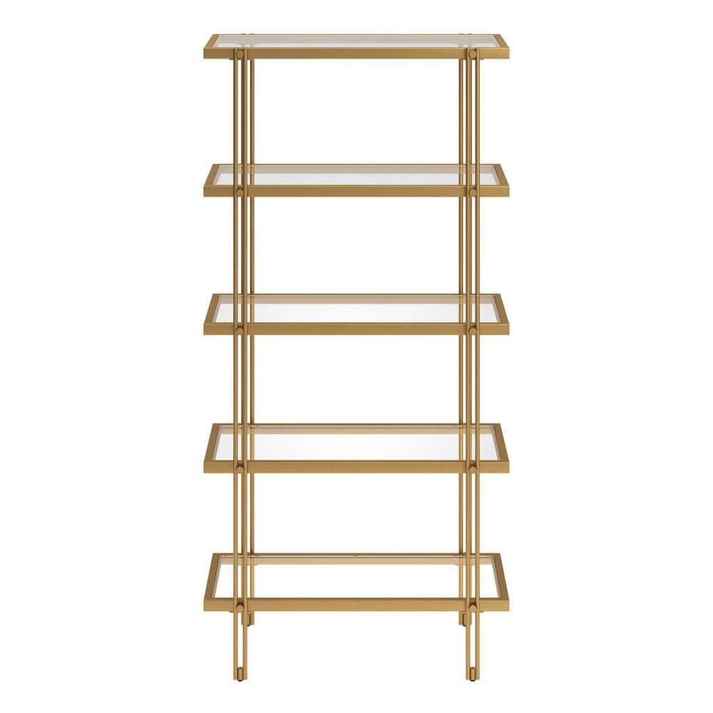 Meyer&cross Inez 68 In. Brass Bookcase Bk1340 – The Home Depot Pertaining To Brass Bookcases (Photo 3 of 15)