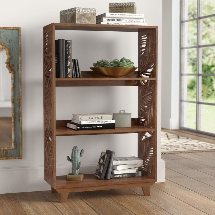 Mistana™ Dunnam 45'' H X 28'' W Solid Wood Standard Bookcase & Reviews |  Wayfair With Mango Wooden Bookcases (View 15 of 15)