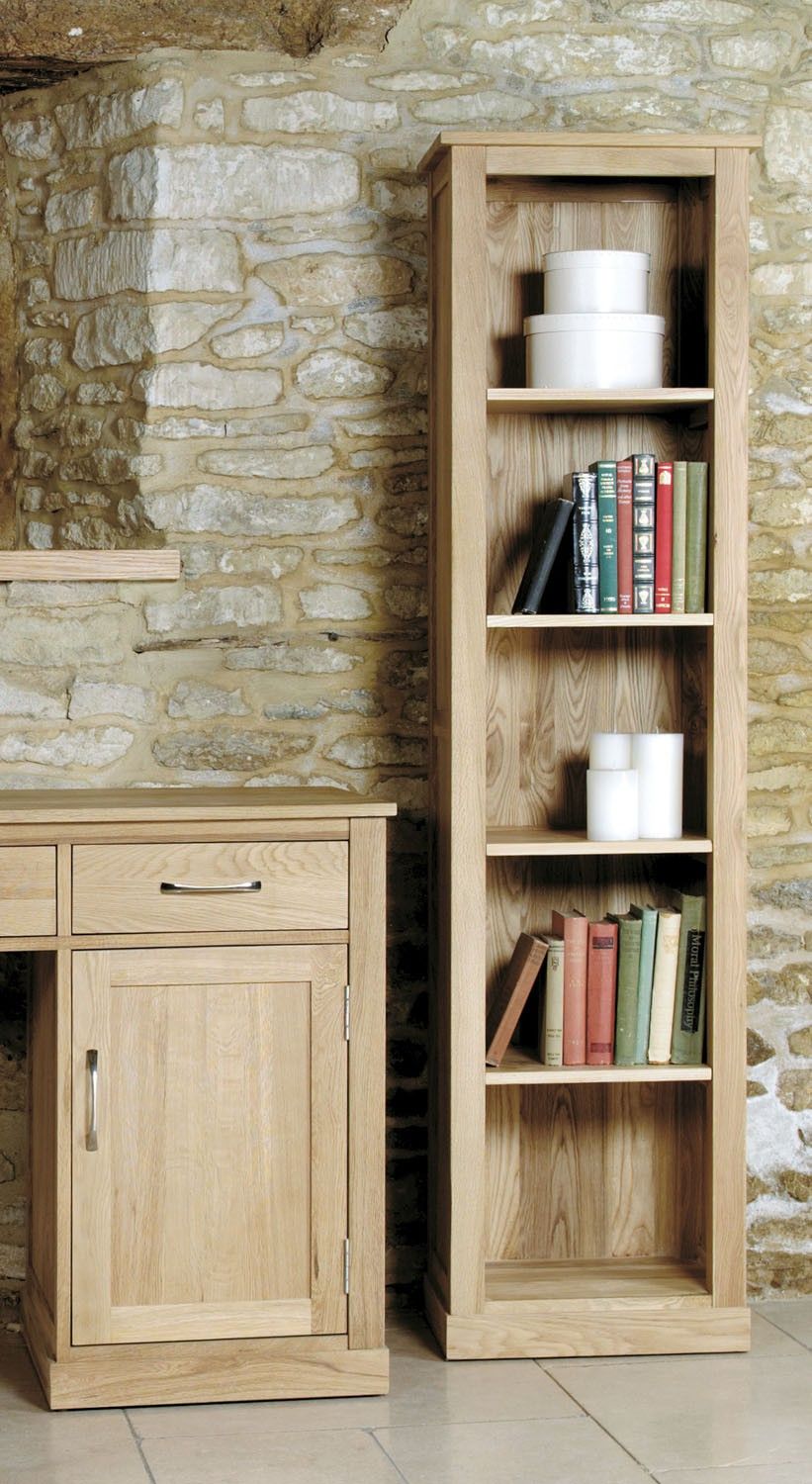 Mobel Oak Narrow Bookcase – Bookcases – Office | Hallowood Inside Narrow Bookcases (Photo 9 of 15)