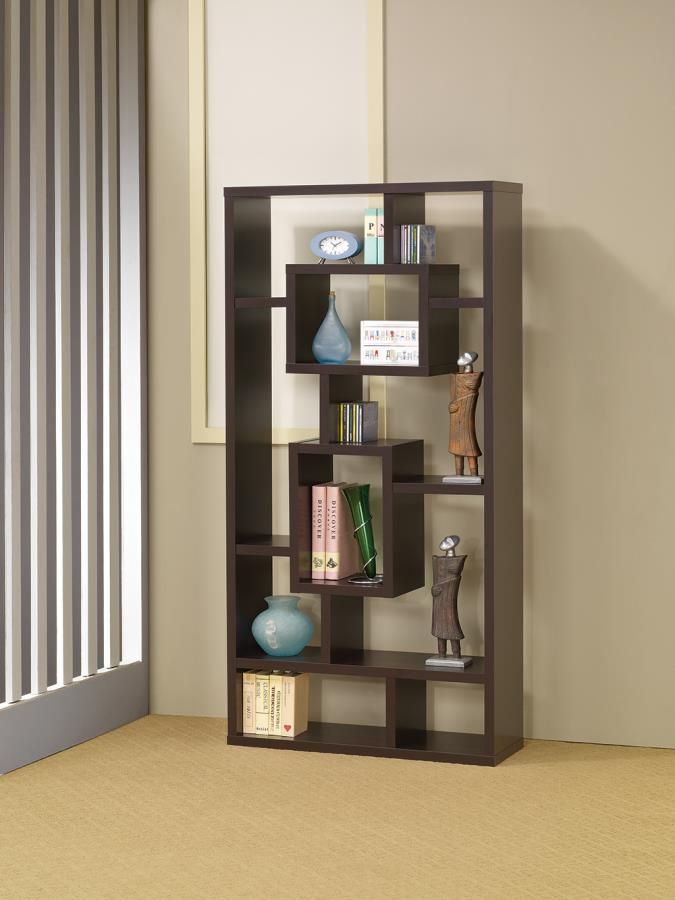 Modern Geometric Bookcase With Ten Shelves With Geometric Bookcases (View 15 of 15)