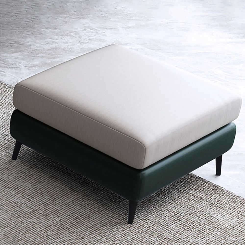 Modern Ottoman Leath Aire Upholstered Cute Bench In Black Legs Homary Regarding Ottomans With Caged Metal Base (View 9 of 15)