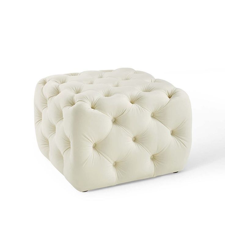 Modway Amour Iv Ivory Ottoman Eei 3776 Ivo | Velvet Ottoman, Faux Leather  Ottoman, Square Ottoman In Ivory Faux Leather Ottomans (View 10 of 15)