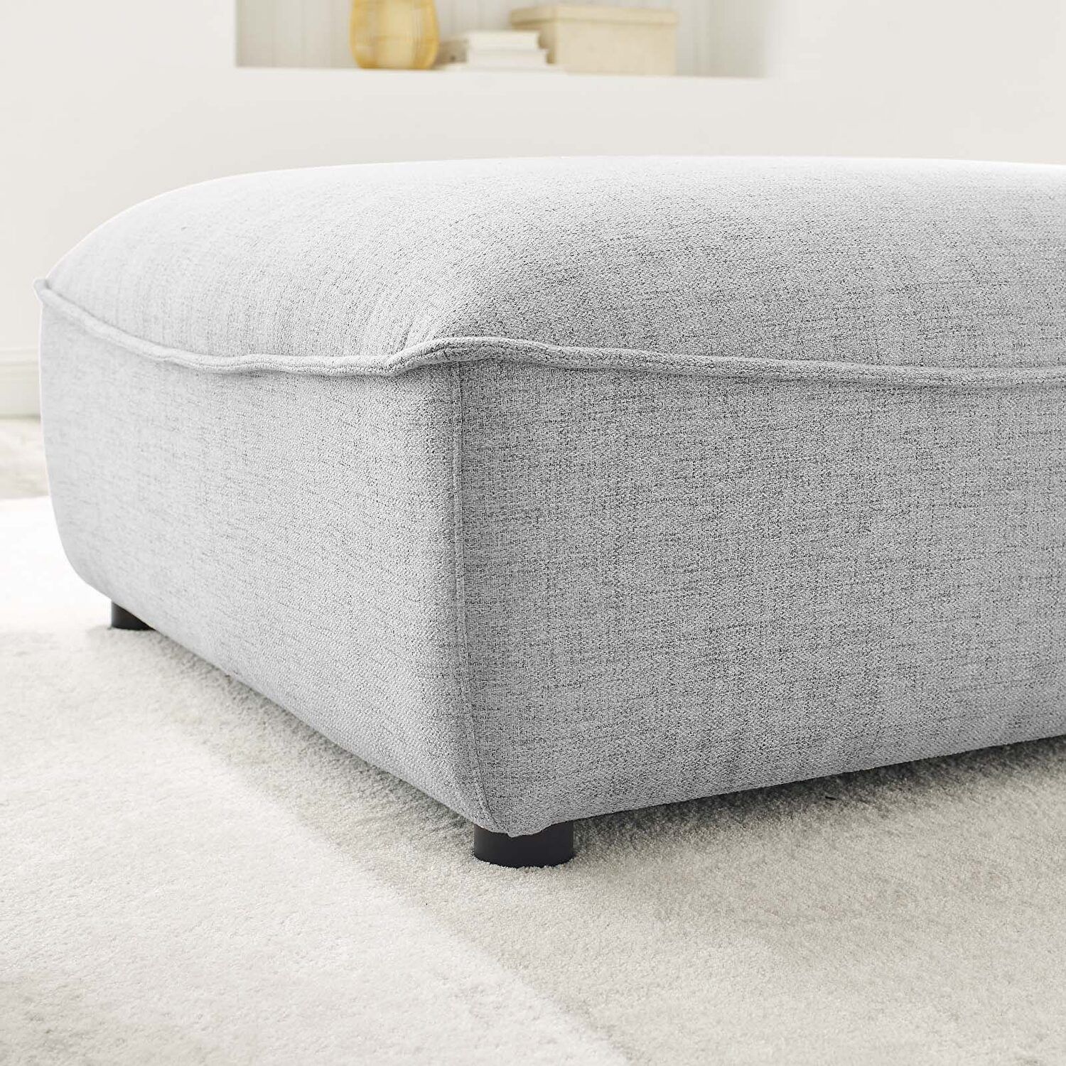 Modway Comprise Light Gray Ottoman Eei 4419 Lgr | Comfyco Throughout Upholstery Soft Silver Ottomans (View 6 of 15)