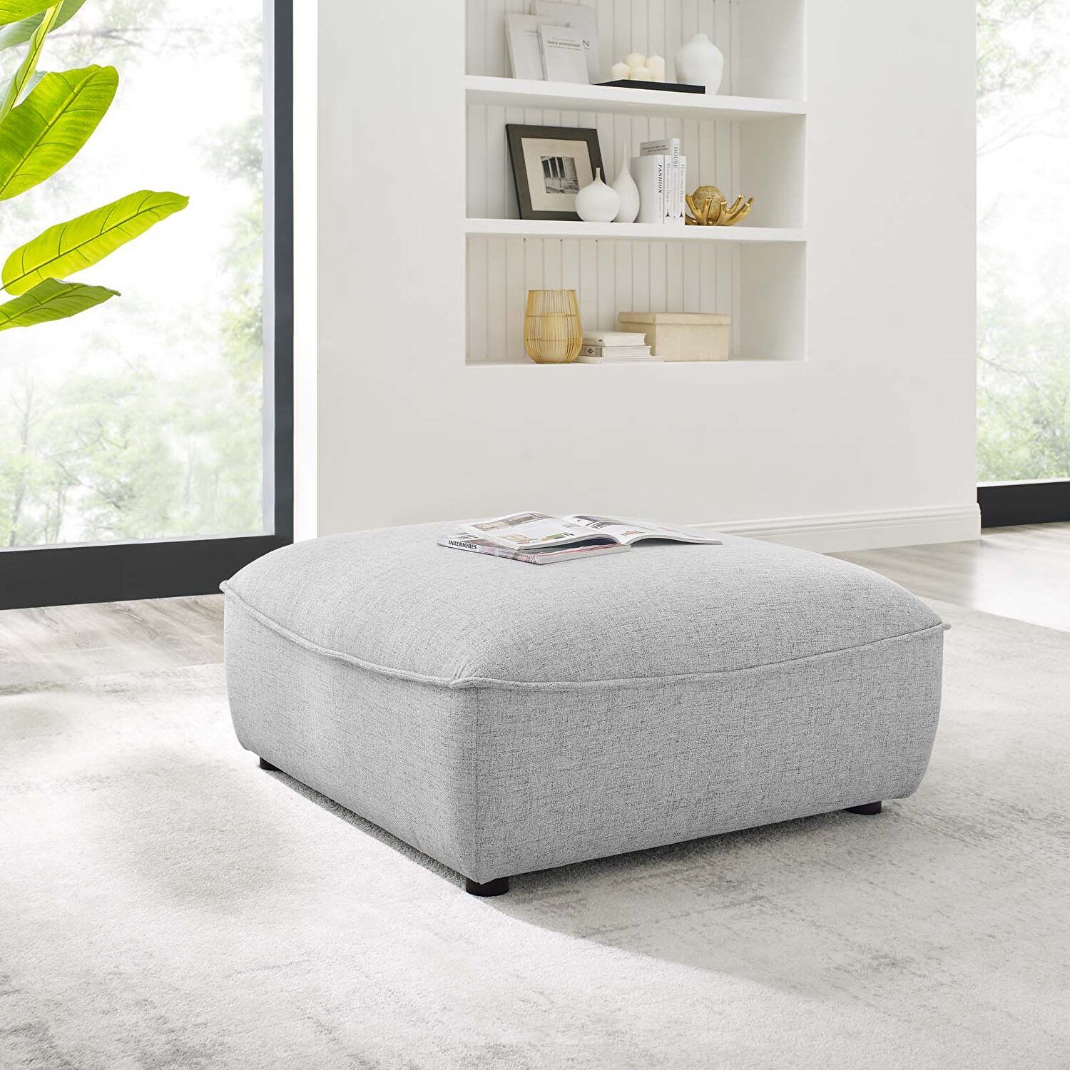 Modway Comprise Light Gray Ottoman Eei 4419 Lgr | Comfyco Within Light Gray Ottomans (View 13 of 15)