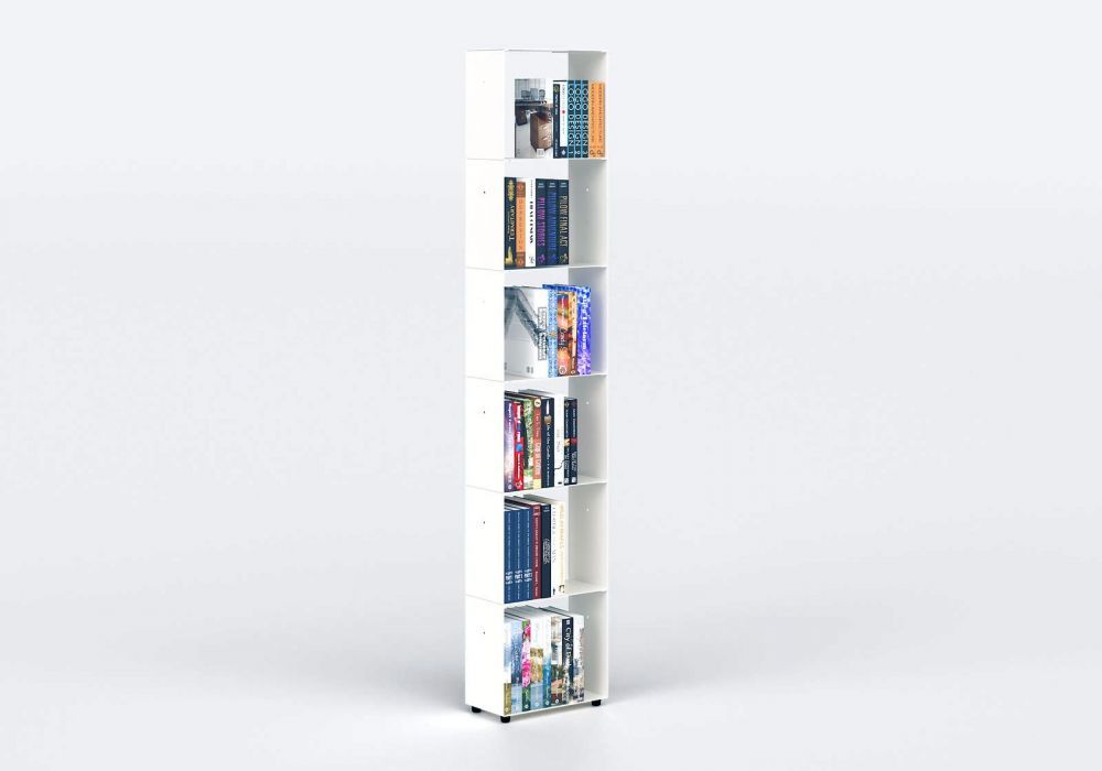 Narrow Bookcase W30 H150 D15 Cm – 6 Shelves Regarding Narrow Bookcases (View 6 of 15)