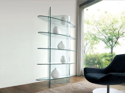 Original Design Shelf – Infinity : Lib004 – Unico Italia – Tempered Glass  Facing For Bookcases With Tempered Glass (View 9 of 15)