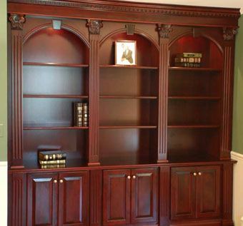 Ornate Cherry Bookcases | Built In Bookcase, Bookcase Plans, Home Library  Design With Regard To Cherry Bookcases (Photo 11 of 15)