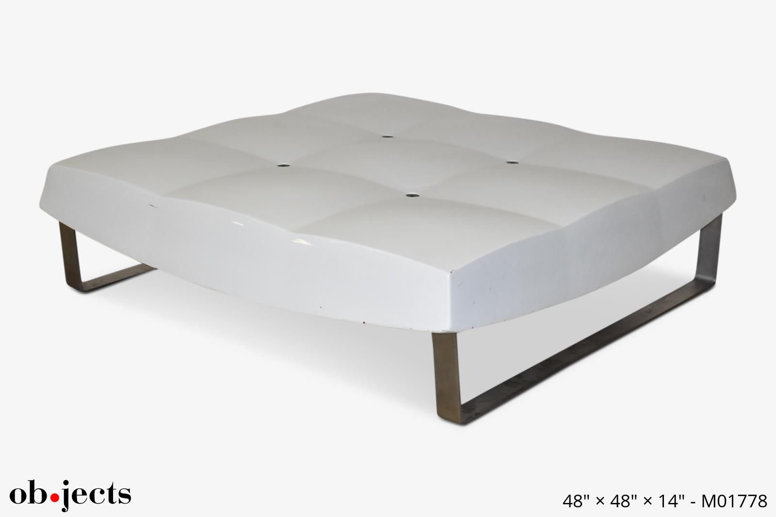 Ottoman Tufted White Lacquered | Ob•jects Within White Lacquer Ottomans (Photo 2 of 15)