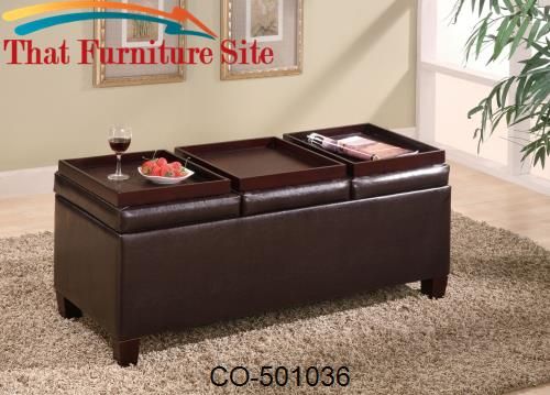 Ottomans Contemporary Faux Leather Storage Ottoman With Reversible Tra Pertaining To Storage Ottomans With Reversible Trays (View 6 of 15)