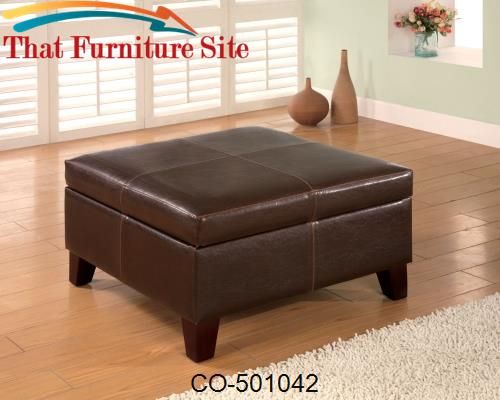 Ottomans Contemporary Square Faux Leather Storage Ottomancoaster F With Brown Leather Ottomans (View 6 of 15)