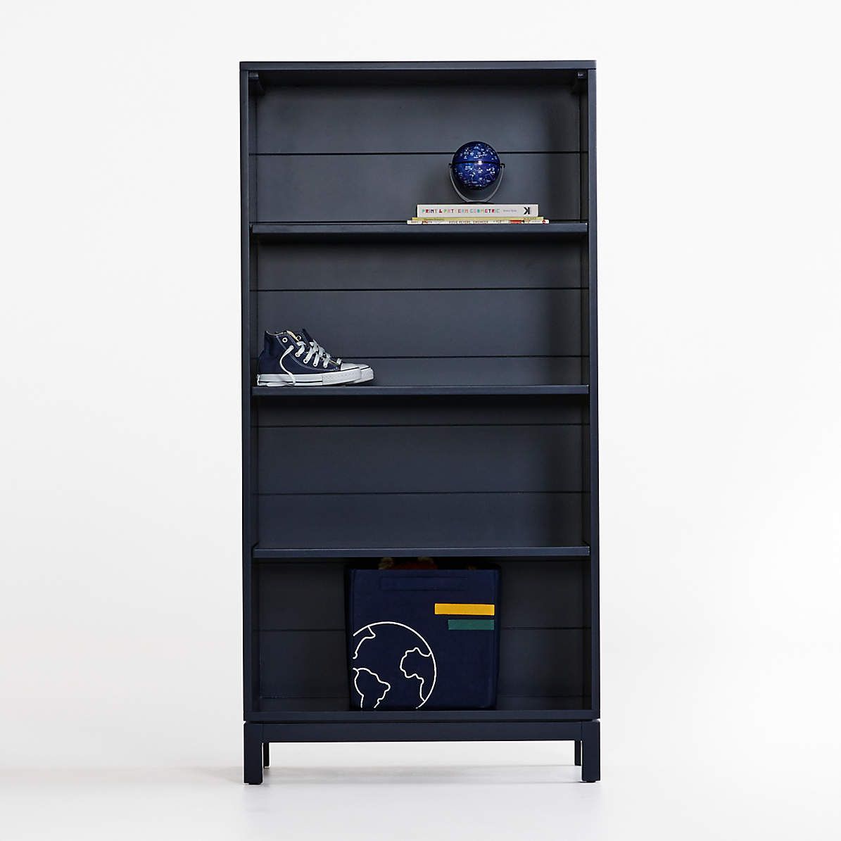 Parke Navy Blue Wood Kids Bookcase With Adjustable Shelves + Reviews |  Crate & Kids With Regard To Navy Blue Bookcases (View 4 of 15)
