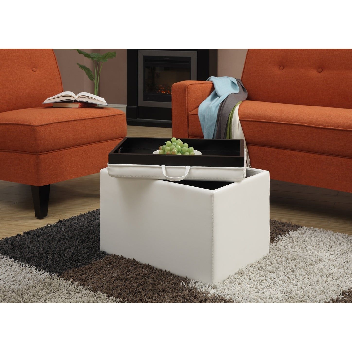 Porch & Den Claiborne Storage Ottoman With Reversible Tray – On Sale –  Overstock – 20559084 With Regard To Storage Ottomans With Reversible Trays (View 5 of 15)