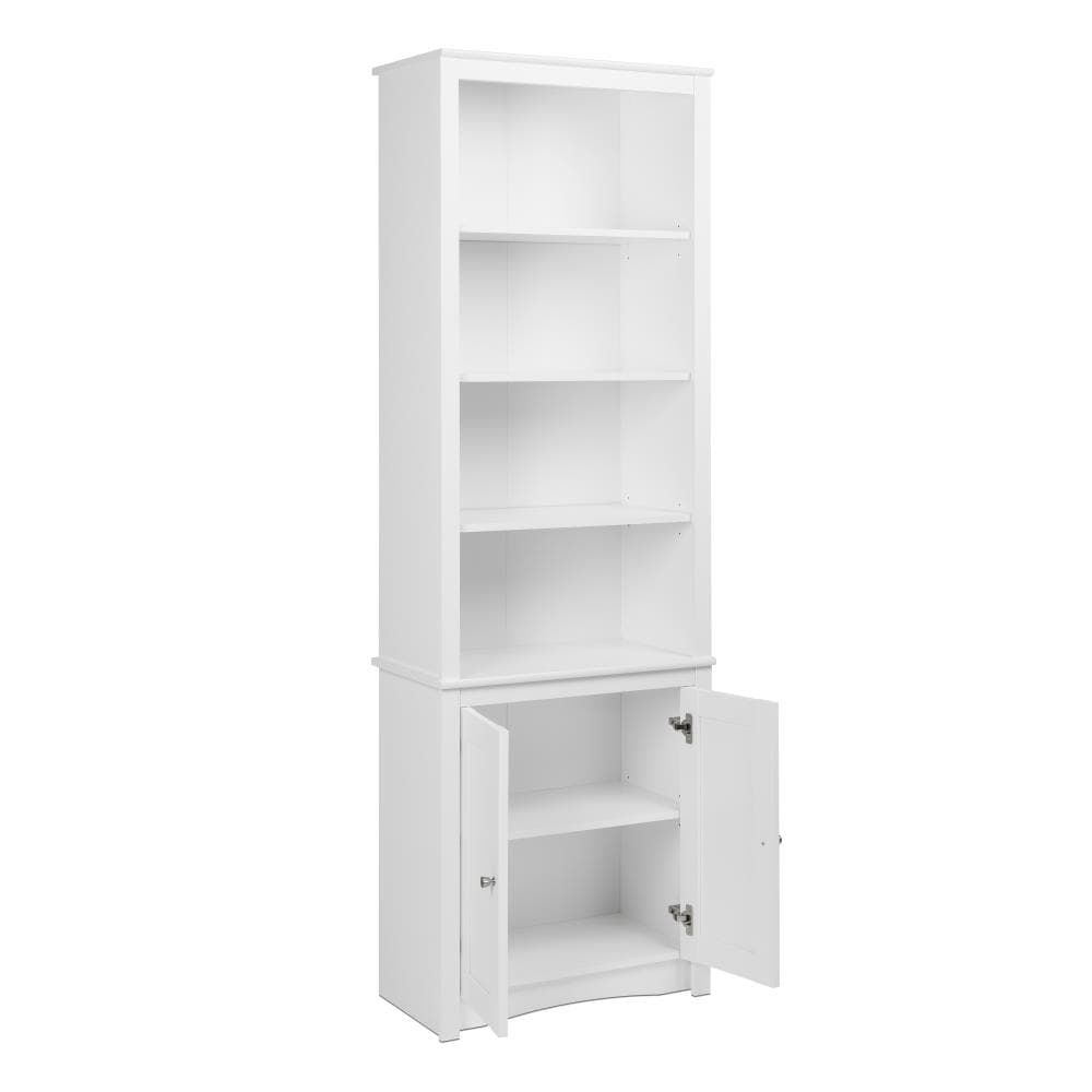 Prepac Homeoffice White 6 Shelf Modular Bookcase With Doors (26.25 In W X  80 In H X  (View 11 of 15)