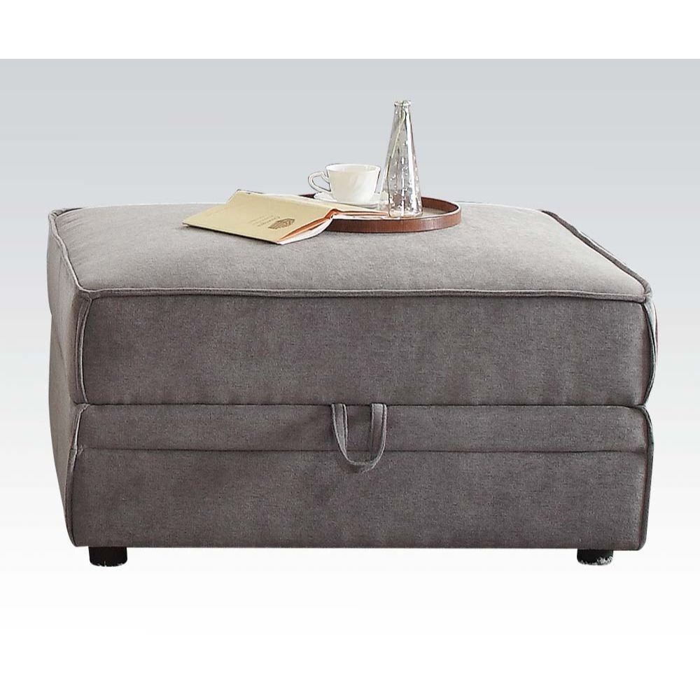 Q Max Soft Upholstery Velvet Tight Back Seat Cushion Ottoman – On Sale –  Overstock – 33702428 Regarding Upholstery Soft Silver Ottomans (View 8 of 15)