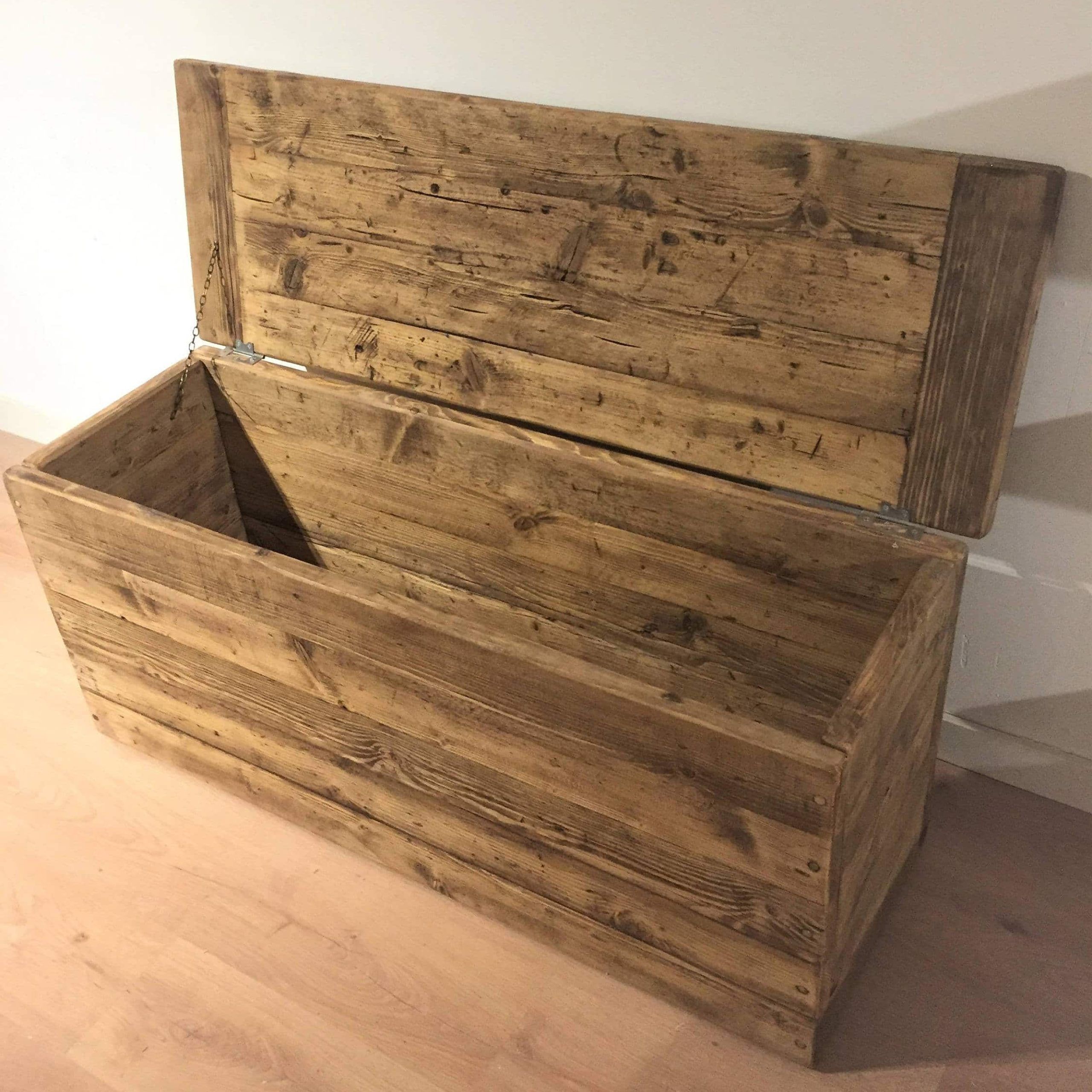 Reclaimed Wooden Ottoman Or Blanket Storage Box – Newco Interiors – Bespoke  Joinery, Made To Measure Pertaining To Wood Storage Ottomans (Photo 3 of 15)