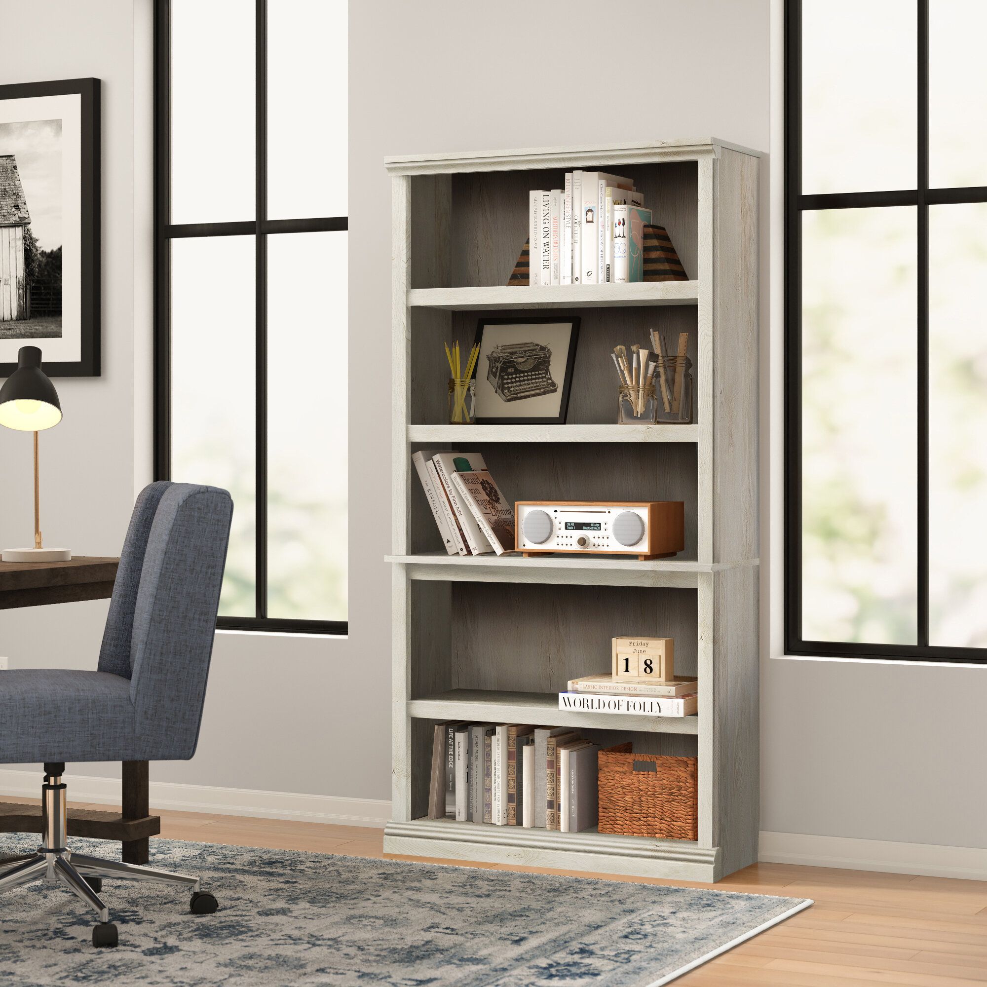 Red Barrel Studio® Abigail 69.764'' H X 13.228'' W Standard Bookcase &  Reviews | Wayfair Within Bookcases With Five Shelves (Photo 11 of 15)
