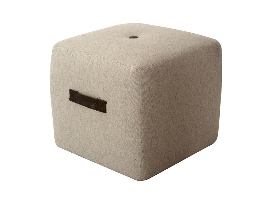 Ritz Cube Ottoman Sand Faux Linen Designer Handle Button Tuft – Shop For  Affordable Home Furniture, Decor, Outdoors And More Within Solid Linen Cube Ottomans (View 6 of 15)