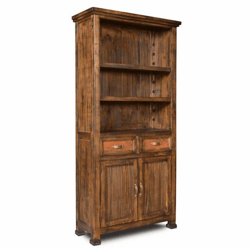 Rustic Bookshelf, Wood Bookcase, Solid Wood Bookcases Within Antique Copper Bookcases (View 6 of 15)