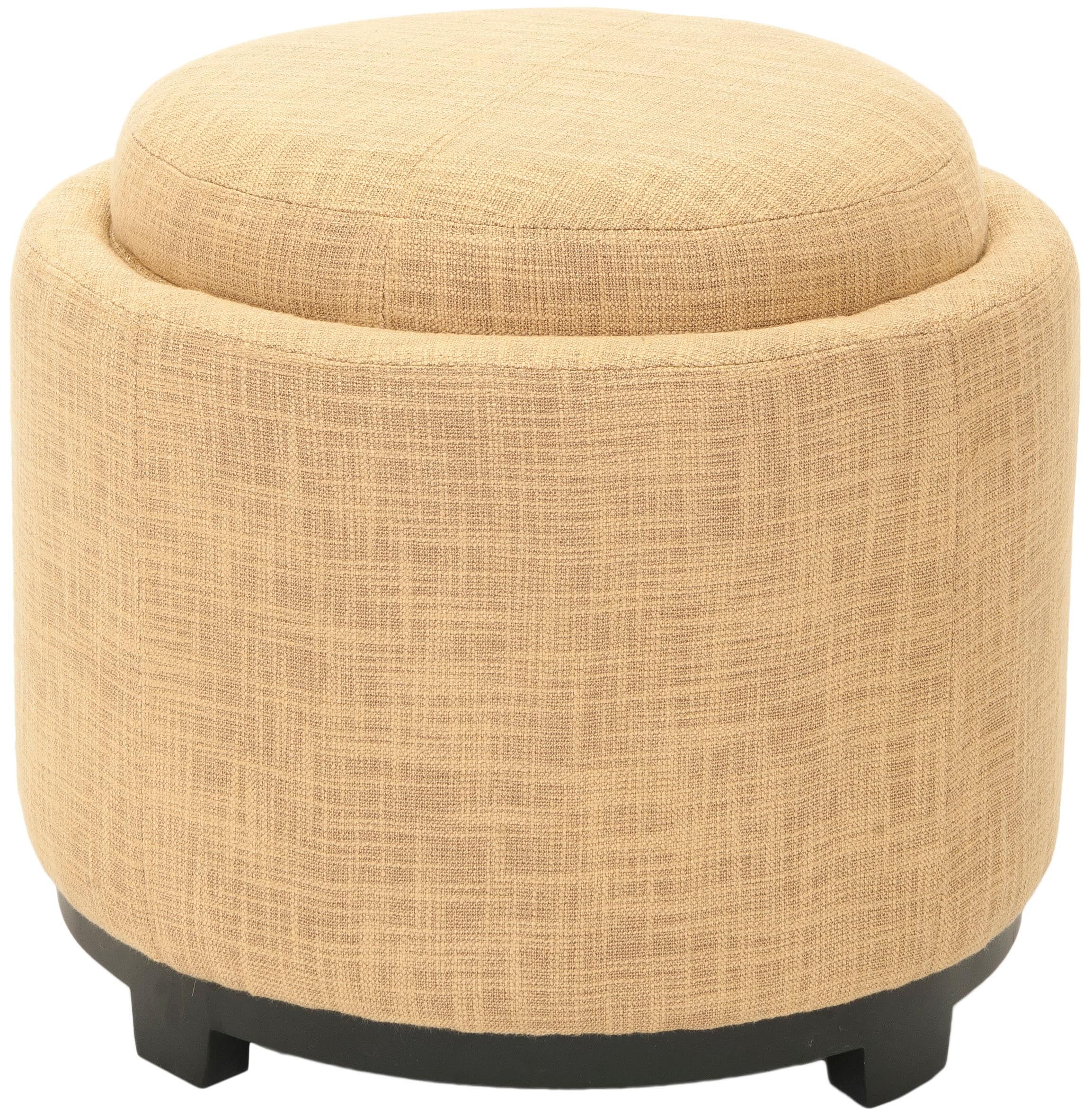 Safavieh Chelsea Casual Gold Round Storage Ottoman In The Ottomans & Poufs  Department At Lowes With Regard To Gold Storage Ottomans (View 1 of 15)