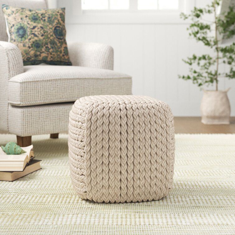 Sand & Stable Aubree Upholstered Pouf & Reviews | Wayfair With Square Pouf Ottomans (View 4 of 15)