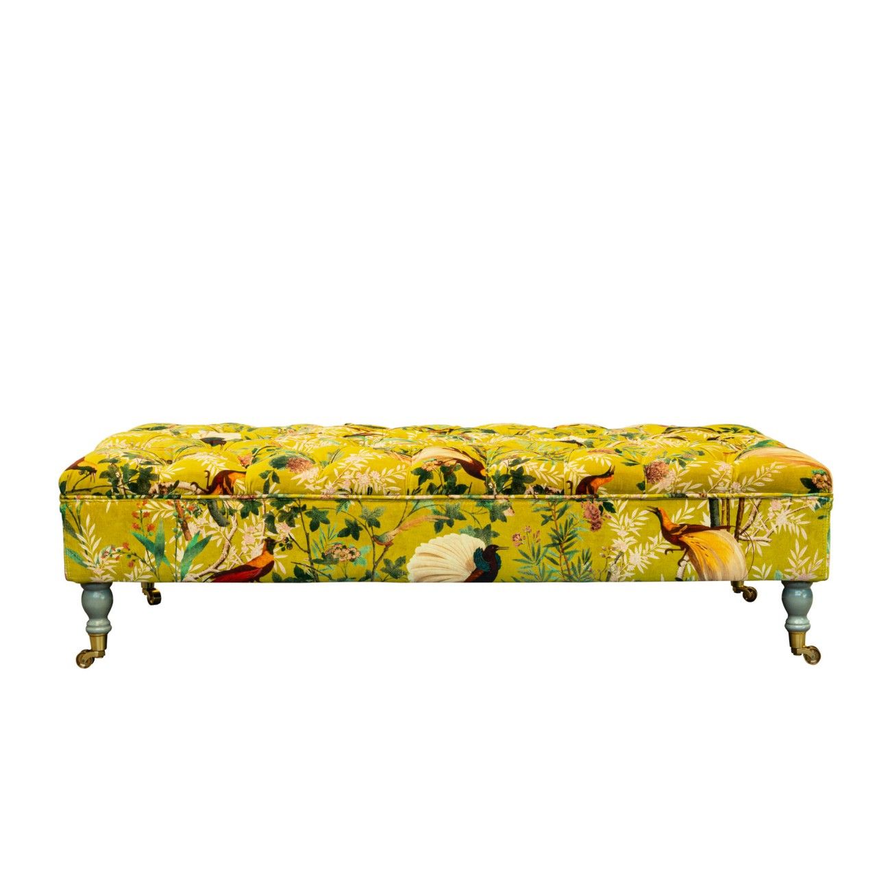 Saray Ottoman – Royal Garden Green Velvet – Ottomans – Furniture – Products Pertaining To Velvet Ottomans (View 5 of 15)