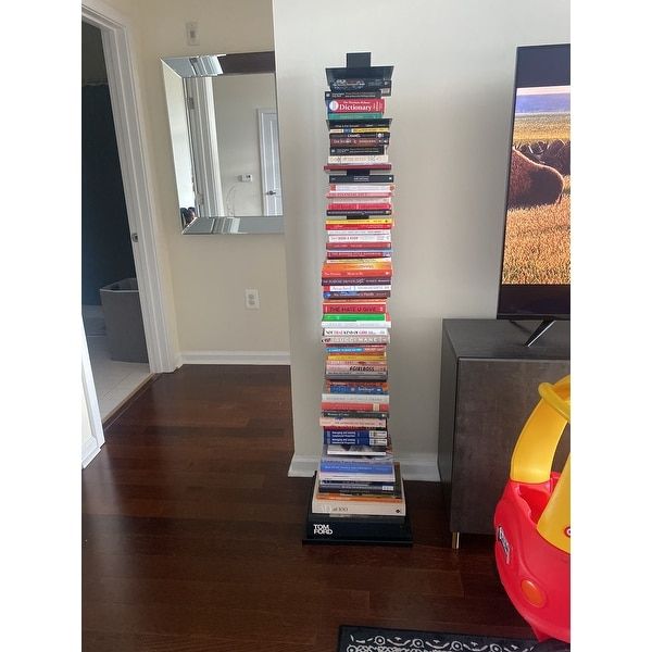 Sei Furniture Denargo Black Spine Tower Shelf – Overstock – 22751265 Pertaining To Spine Tower Bookcases (View 6 of 15)