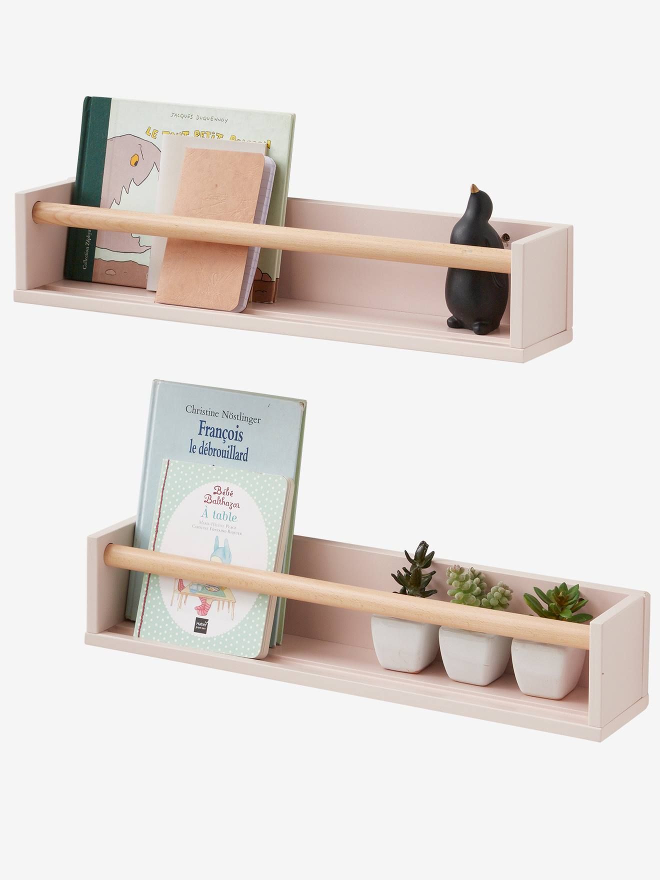 Set Of 2 Book Shelves – Light Pink, Bedroom Furniture & Storage | Vertbaudet Regarding Light Pink Bookcases (View 12 of 15)