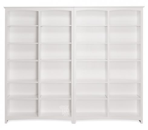 Solid Alder Wood Shaker 96" Bookcase Wall Unit In Snow White  Finish||archbold Furniture||hoot Judkins Furniture Intended For Solid White Bookcases (View 8 of 15)