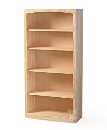 Solid Pine Wood Unfinished Modern Style Bookcase 30 Wide X 60  High||archbold Furniture||hoot Judkins Furniture Within 30 Inch Bookcases (View 8 of 15)