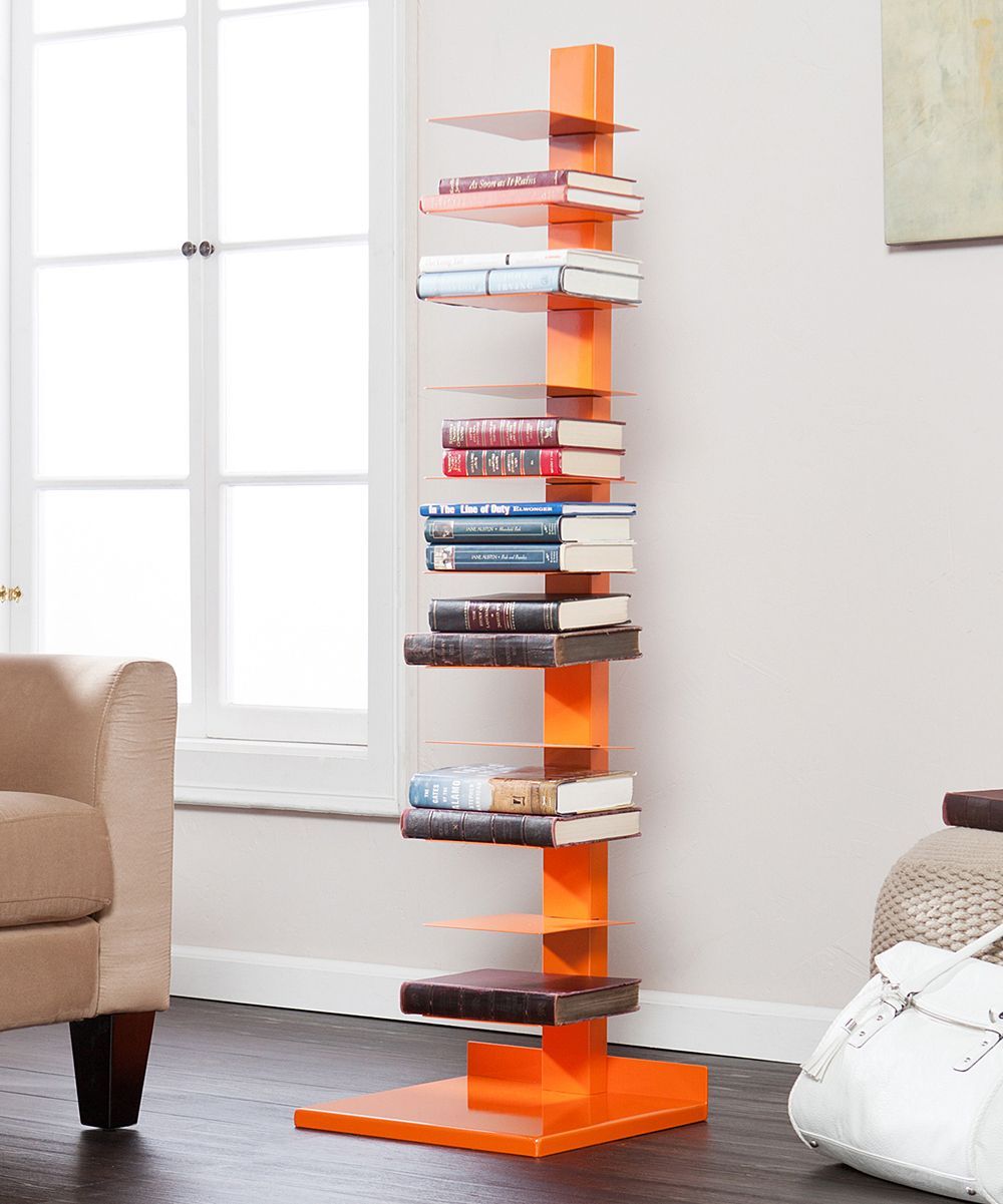 Southern Enterprises Orange Spine Book & Media Tower | Furniture, Orange  Bookshelves, Sapien Bookcase Regarding Spine Tower Bookcases (View 9 of 15)