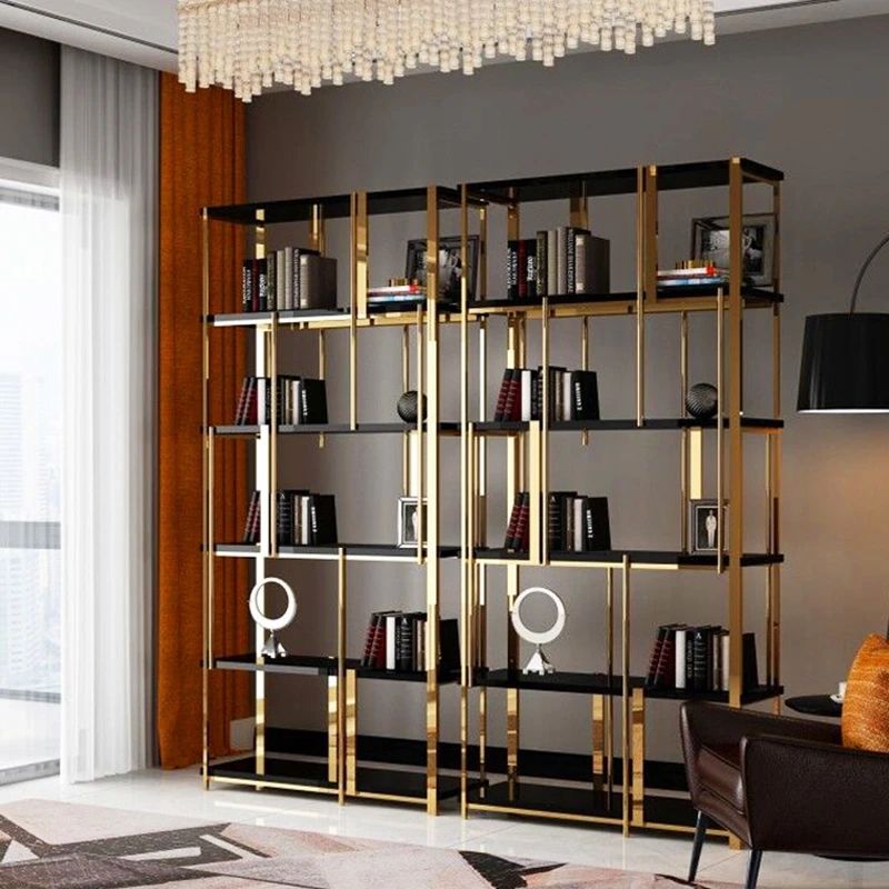 Stainless Steel Bookshelf Floor Rack Living Room Office Modern Minimalist  Partition Display Stand Light Luxury Bookcase – Bookcases – Aliexpress With Stainless Steel Bookcases (View 14 of 15)