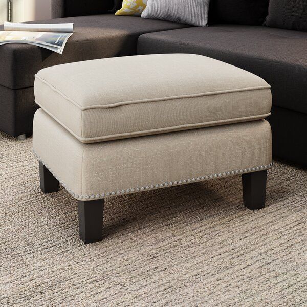 Studded Ottoman | Wayfair Inside Ottomans With Caged Metal Base (View 7 of 15)