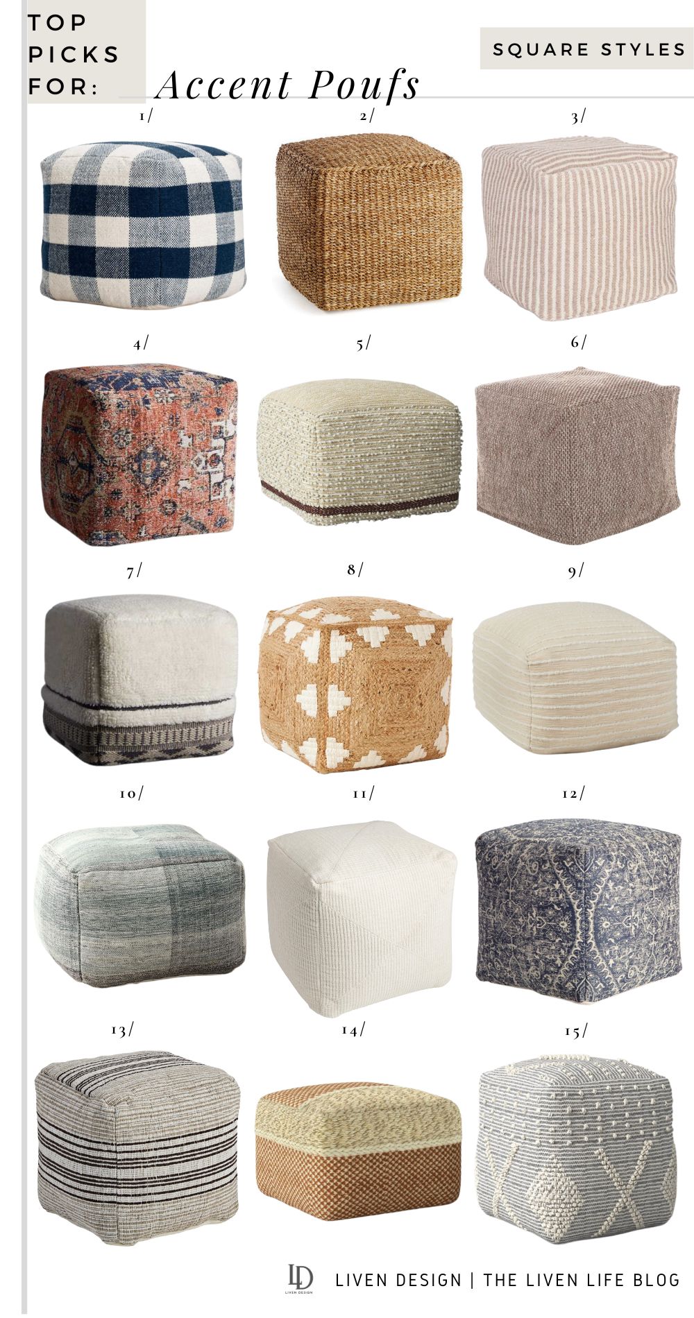 Stylish Pouf Ottomans For The Home — Liven Design Within Square Pouf Ottomans (View 12 of 15)