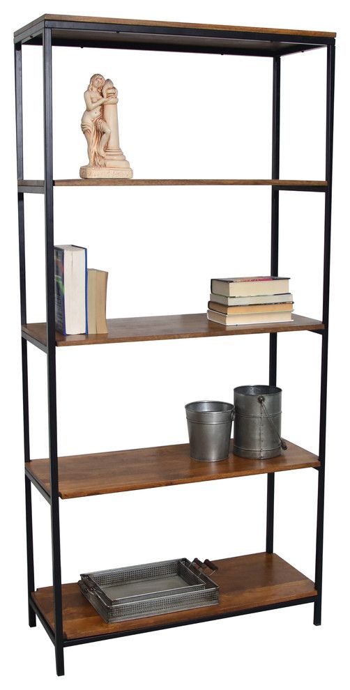 Tall Brayden Bookcase – Industrial – Bookcases  Carolina Classics |  Houzz Regarding Textured Black Bookcases (View 15 of 15)
