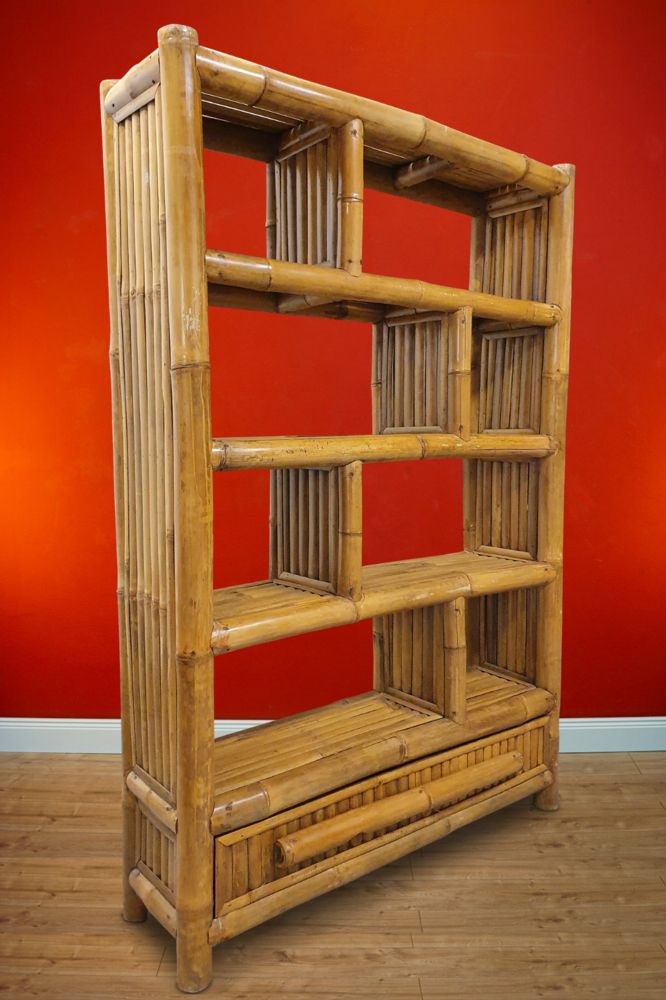 Thai Furniture | Solid Bamboo Wood Bookshelf Mukdahan – Kinaree In Bamboo Bookcases (View 9 of 15)