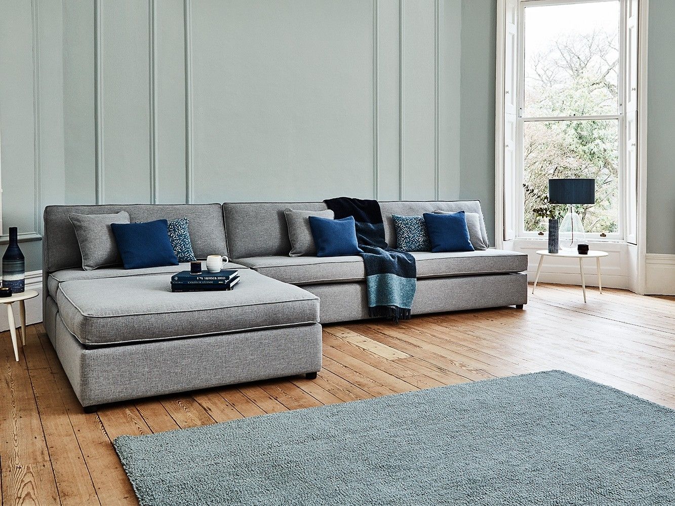 The Ablington 3 Modules Sofa Bed With Ottoman | Willow & Hall Inside Blue Folding Bed Ottomans (View 9 of 15)