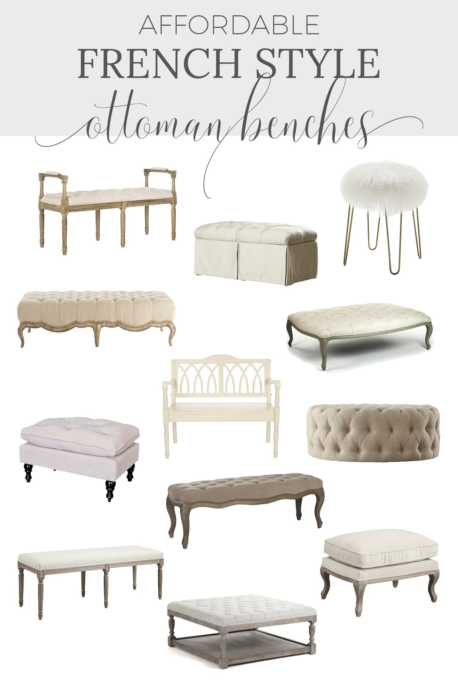 The Bedroom Bench: 20+ Affordable French Style Ottomans Inside Bench Ottomans (View 11 of 15)