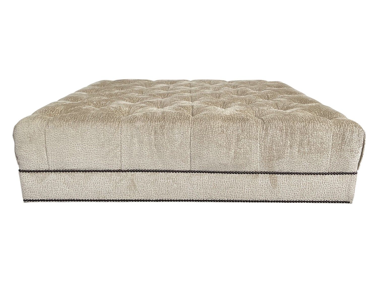 Thomas Pheasant For Baker Furniture Square Tufted Paris Ottoman | The Local  Vault Intended For Beige Thomas Ottomans (View 13 of 15)
