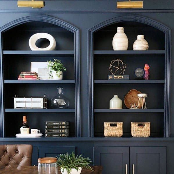 Top 60 Best Built In Bookcase Ideas – Interior Bookshelf Designs Intended For Navy Blue Bookcases (View 14 of 15)