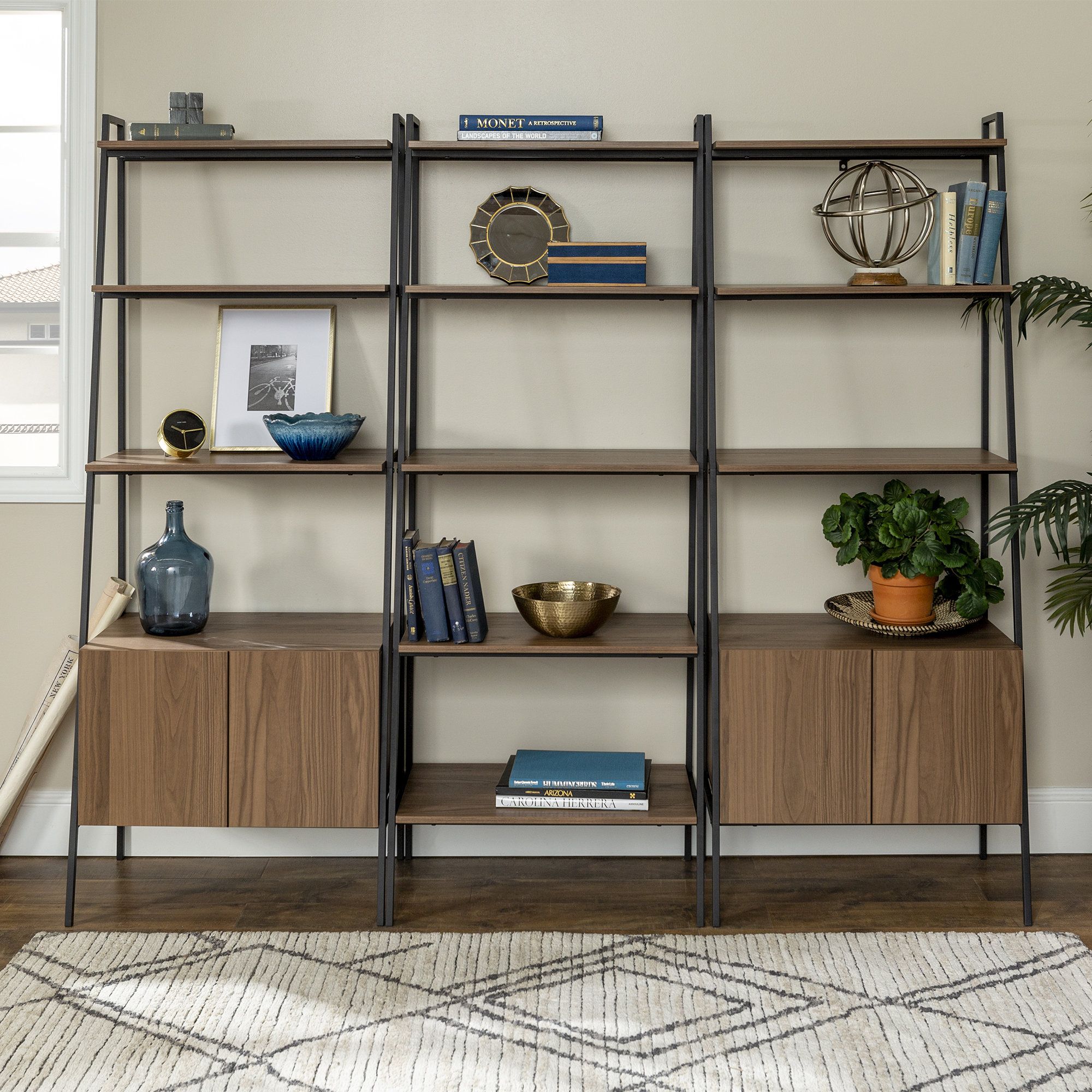 Trent Austin Design® Little Italy 72'' H X 84'' W Ladder Bookcase & Reviews  | Wayfair Inside Bookcases With Shelves And Cabinet (View 14 of 15)