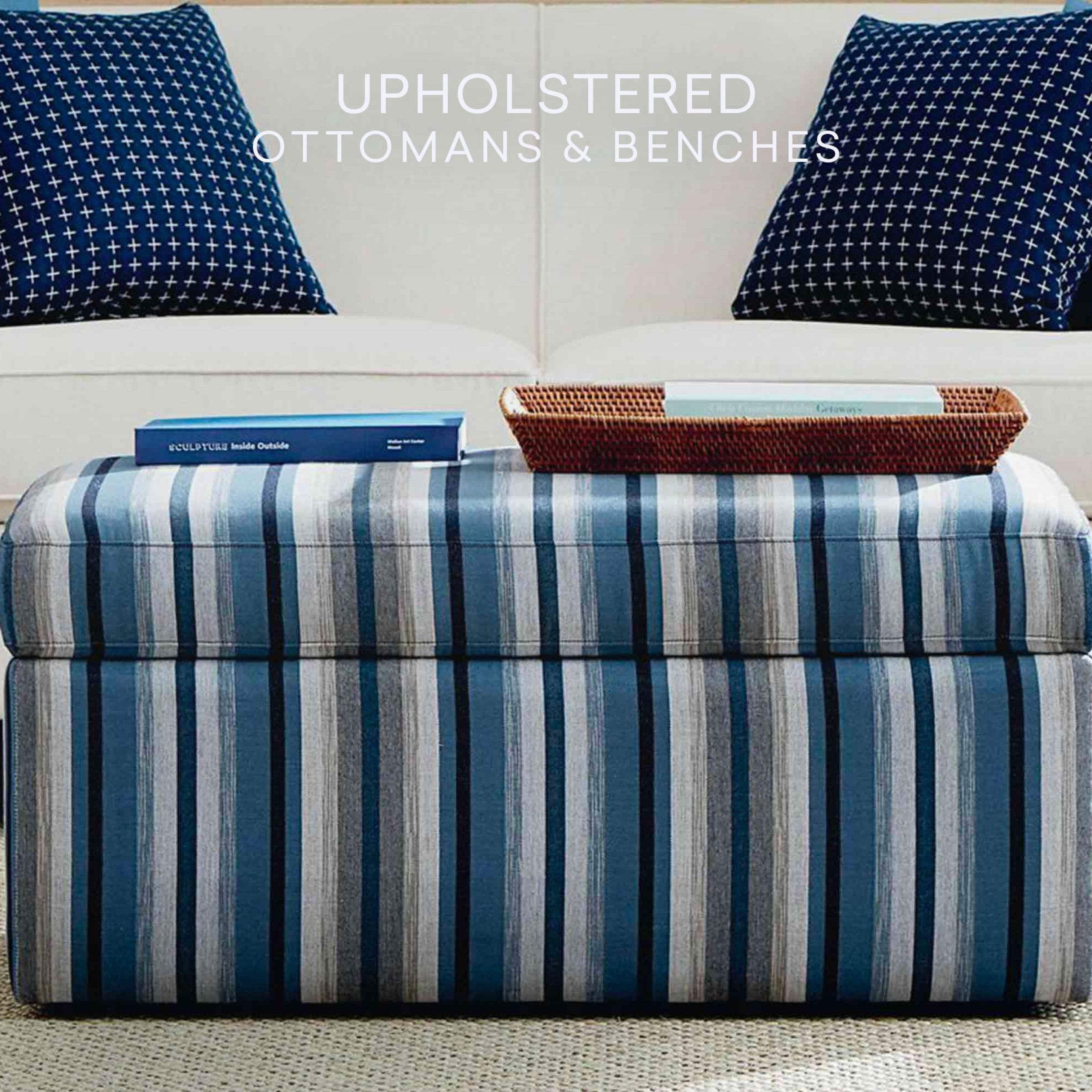Upholstered Ottomans & Benches | Bassett Furniture In Fabric Upholstered Ottomans (View 14 of 15)