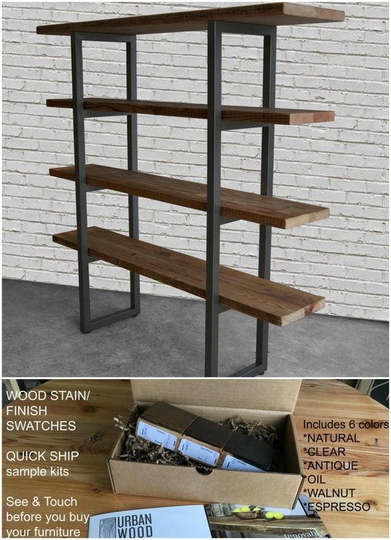 Urban Plank Wood Shelving/storage/bookcase With Steel – Etsy Regarding Natural Steel Bookcases (View 7 of 15)