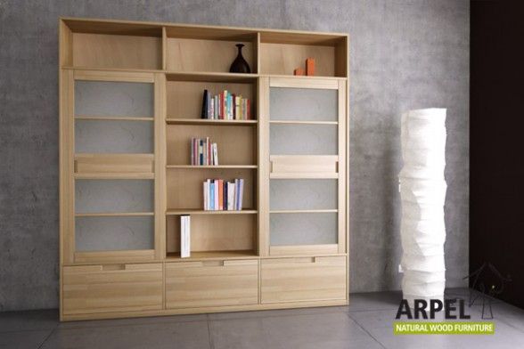 Variant Basic Bookshelf 2 Sliding Doors & Drawers Pertaining To Two Door Hutch Bookcases (View 10 of 15)