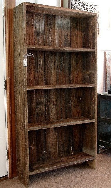 Vintage Reclaimed Rustic Barnwood Bookcase Book Shelf, Via Etsy (View 11 of 15)